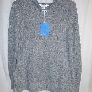 NWT Market & Spruce Gray Hooded V-Neck Women's Sweater